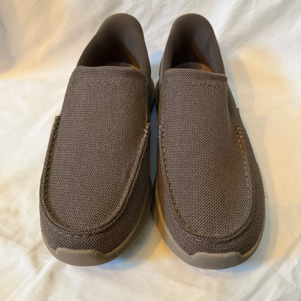 Skechers Mens Slip-ins Relaxed Fit Parson Ralven Taupe Loafers 205451WW Size 12